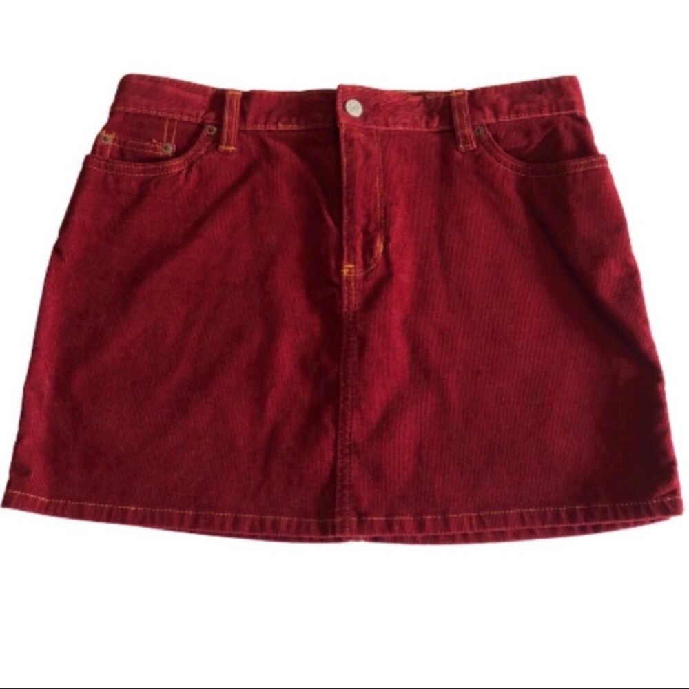 GAP Factory Burgundy Corduroy Mini Skirt size 10